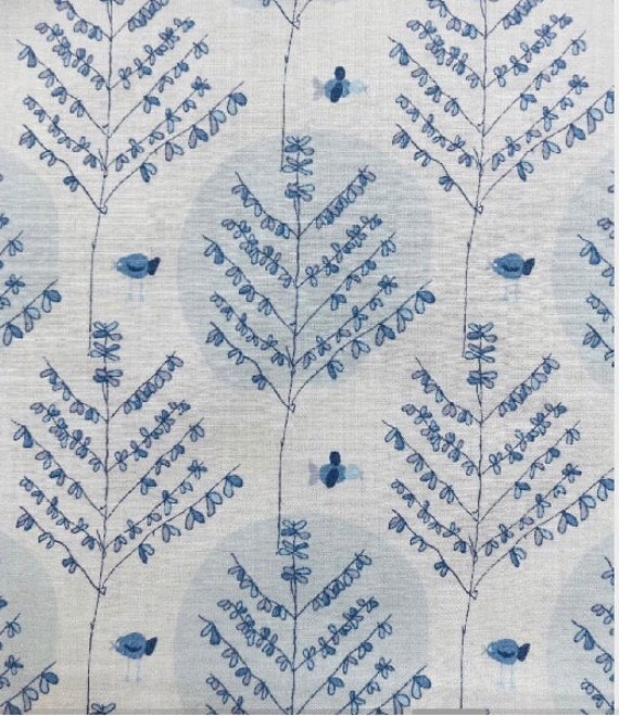 A Beautiful Blue And White Fern Liberty Tana Lawn 13”x 9” Crafting Patchwork