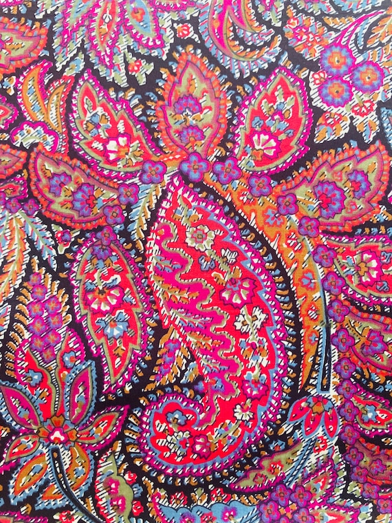A gorgeous Liberty Tana Lawn Purple and Red, Vintage ‘Paisley’ 17 x 9” fabric.