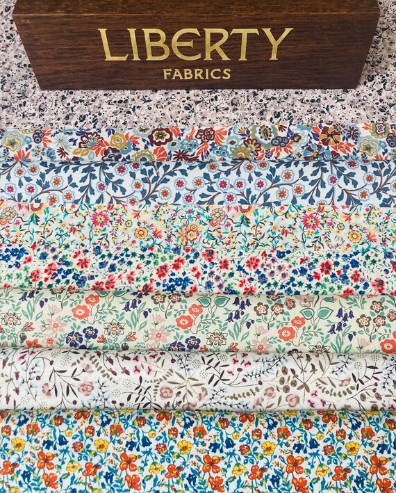 Liberty Tana Lawn fabric pack Vintage ‘Petite Spring’, containing 8 rare and beautiful pieces, sizes are 6”x 9”.
