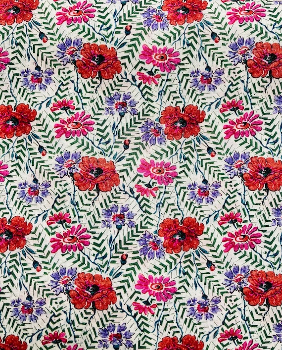 A Discontinued Liberty Tana Lawn 13” x 9” fabric Red and Purple ‘Demeter’