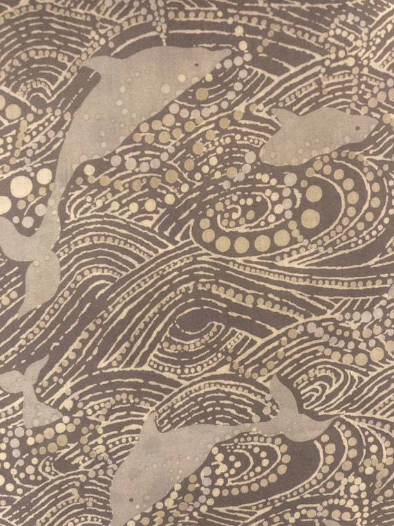 Novelty Grey ‘Lara’s Dolphin’ Liberty Tana Lawn 13”x 9”