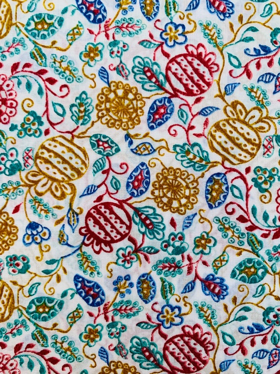 Collectors Corner Liberty Tana Lawn Blue and Red fabric named ‘Eri’ 26 x 8” Patchwork Crafting