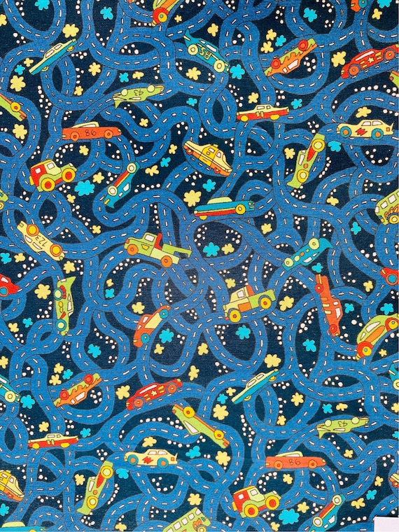A fun novelty Blue and Orange ‘Hackney Road’ Liberty Tana Lawn 13”x 9”