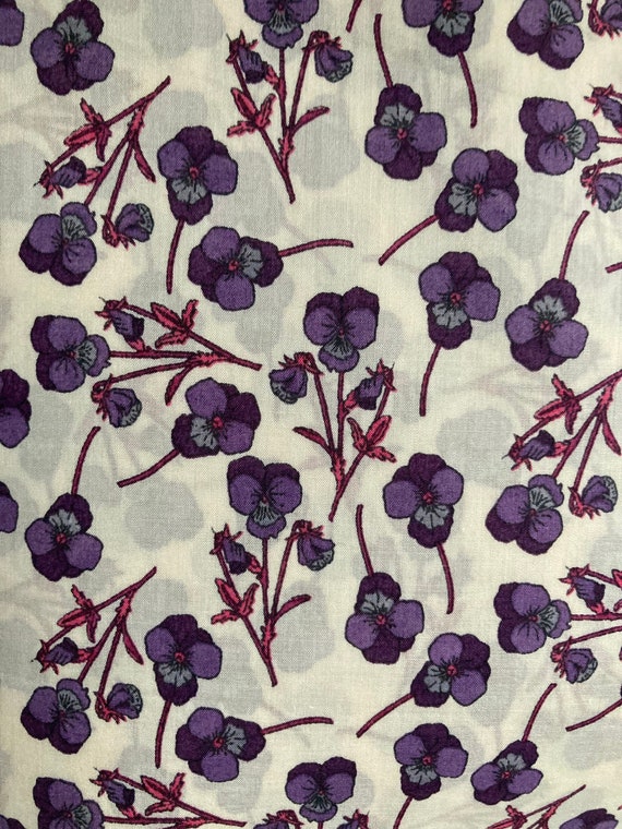 Liberty Tana Lawn 13”x 9” Purple and Dark Pink ‘Ros’