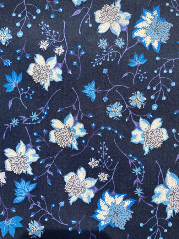 Navy Blue and White ‘Nikita’ Liberty Tana Lawn 13”x 9”
