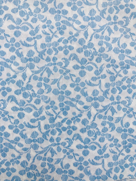 A Discontinued, Blue And White ‘Daisy Stitch’  Liberty Tana Lawn 13”x 9” #Adele