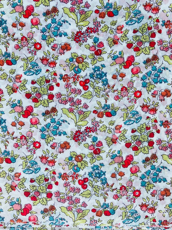 A Beautiful Pink and Red ‘Nancy Ann’ Liberty Tana Lawn, dating to 2003. 13”x 9” Crafting Patchwork