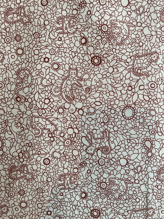 Liberty Tana Lawn Discontinued 13”x 9” fabric Brown on Green and Blue ‘Powell’.