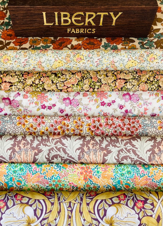 Liberty Tana Lawn Fabric, ‘Orange and Gold’ Fabric pack cut to a generous 6"x 9".
