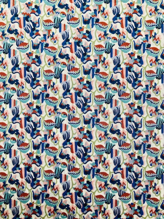 Liberty Tana Lawn Blue and Pink ‘Bella’ 13”x 9”