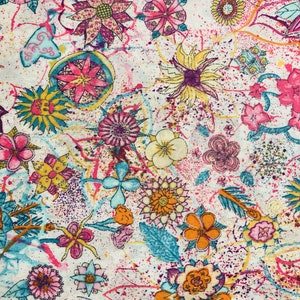 A Beautiful Pink and Purple ‘Macloed’ Liberty Tana Lawn 10” x 13” Crafting Patchwork