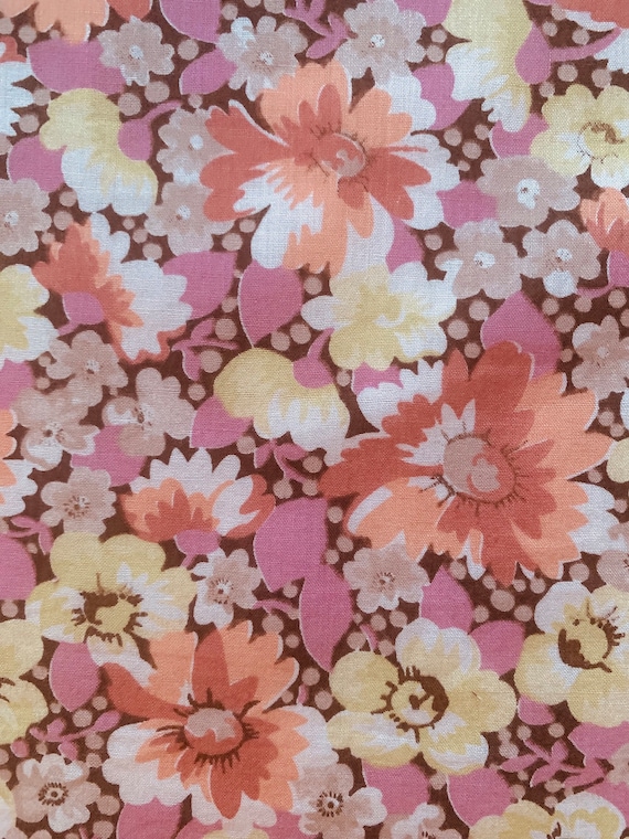 A Gorgeous Vintage 1970’s, Pink and Peach ‘Unnamed’ Open Weave Liberty Tana Lawn 13”x 9”