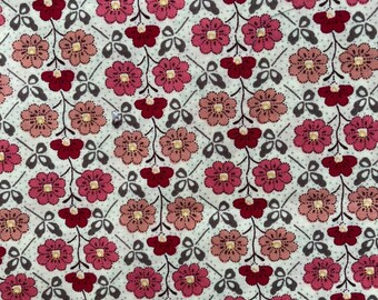 An unusual, striking Peach and Beige ‘Cordelia’ Liberty Tana Lawn 13”x 9” Fabric, Ideal for face masks