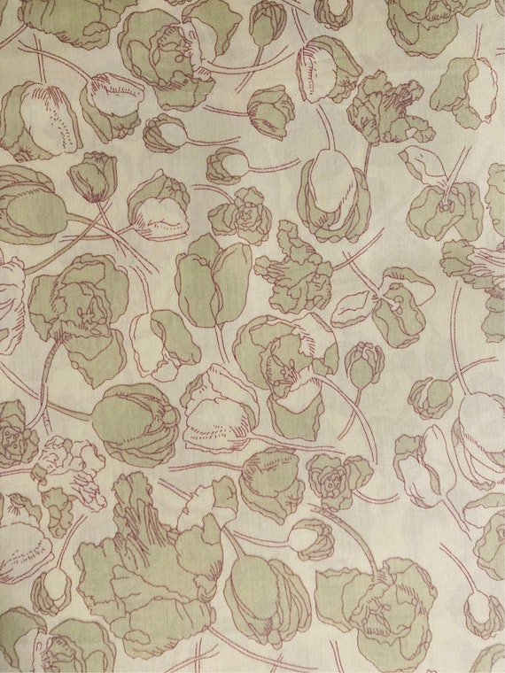 A Discontinued Liberty Tana Lawn 13” x 9”  fabric Pale Green ‘Francesca’