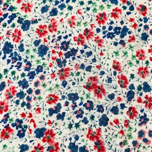 Liberty Tana Lawn Red, Blue and White 13”x 9” ‘Phoebe’ fabric.