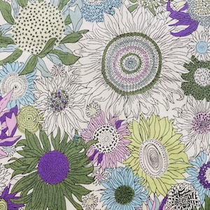 A lovely purple and grey ‘Susanna’ Liberty Tana Lawn 13”x 9”.  International Shipping