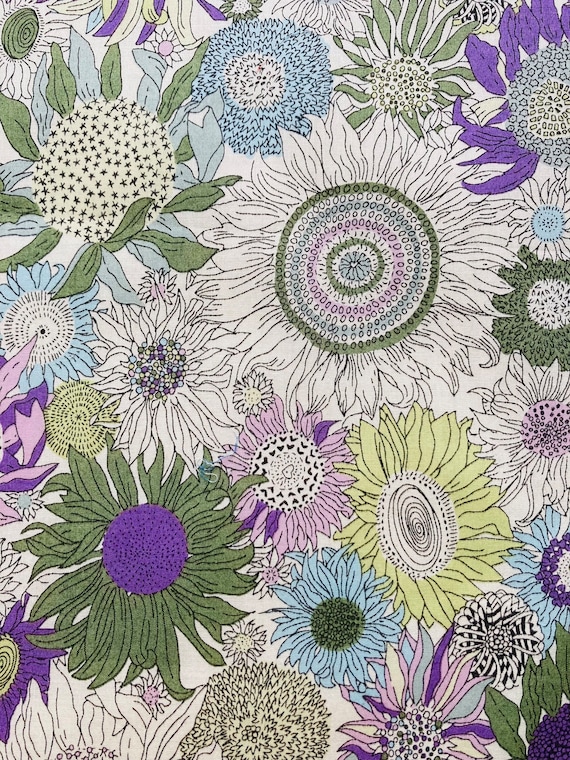 A lovely purple and grey ‘Susanna’ Liberty Tana Lawn 13”x 9” Free International Shipping