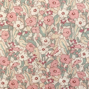 A Beautiful Green and Pink ‘Primrose Path’ Liberty Tana Lawn 13”x 9” Crafting Patchwork