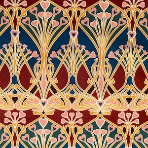 A Burgundy and Blue, large print ‘Ianthe Heart’, High Quality, Liberty Tana Lawn Fabric 13”x 9”