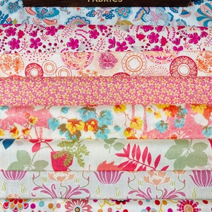 Liberty Tana Lawn ‘Sunrise’ fabric pack. 8 different pieces of a generous 6”x 9”