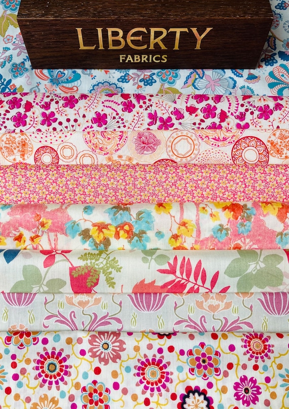 Liberty Tana Lawn ‘Sunrise’ fabric pack. 8 different pieces of a generous 6”x 9”
