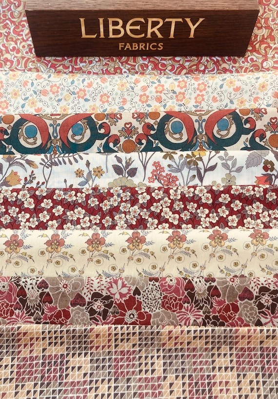 A ‘Bronze’ fabric pack. Quality Liberty Tana Lawn cottons cut to a generous 6”x 9”.