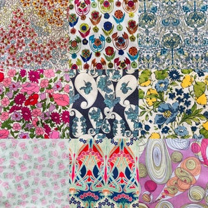 Tessuto Liberty Tana Lawn 'Lucky Dip', 9 pezzi tagliati in 6"x 9"