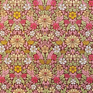 Pelouse Liberty Tana rose et marron « Fleur de lune » 33 x 9 po.