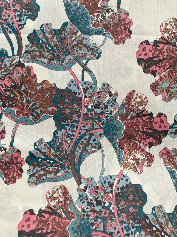Liberty Tana Lawn large print 13”x 9” fabric Brown and Green ‘Versuvian’.