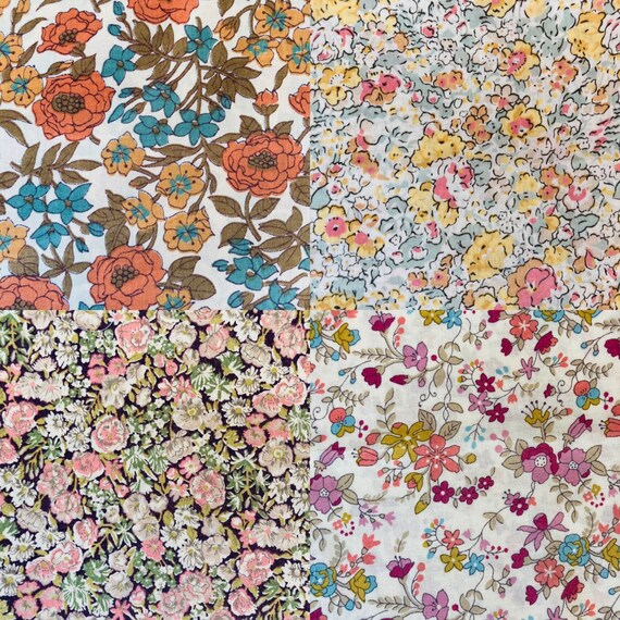 Liberty Tana Lawn Fabric, 'orange and Gold' Fabric Pack Cut to a
