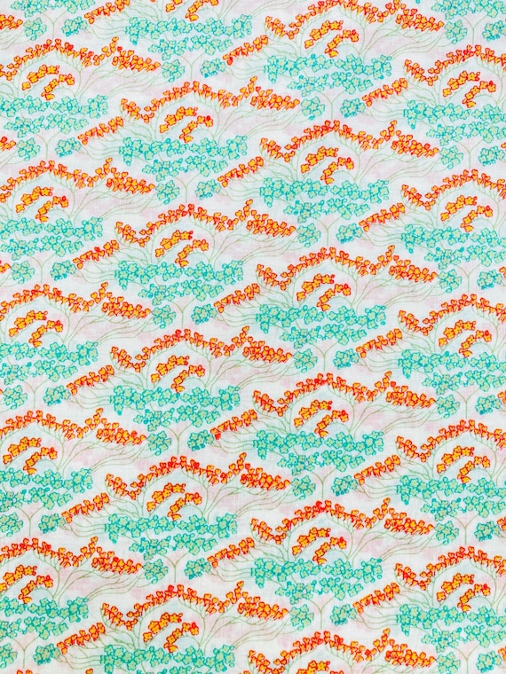 A Striking Green and Orange ‘Yvonne’ Liberty Tana Lawn 13”x 9” Crafting Patchwork