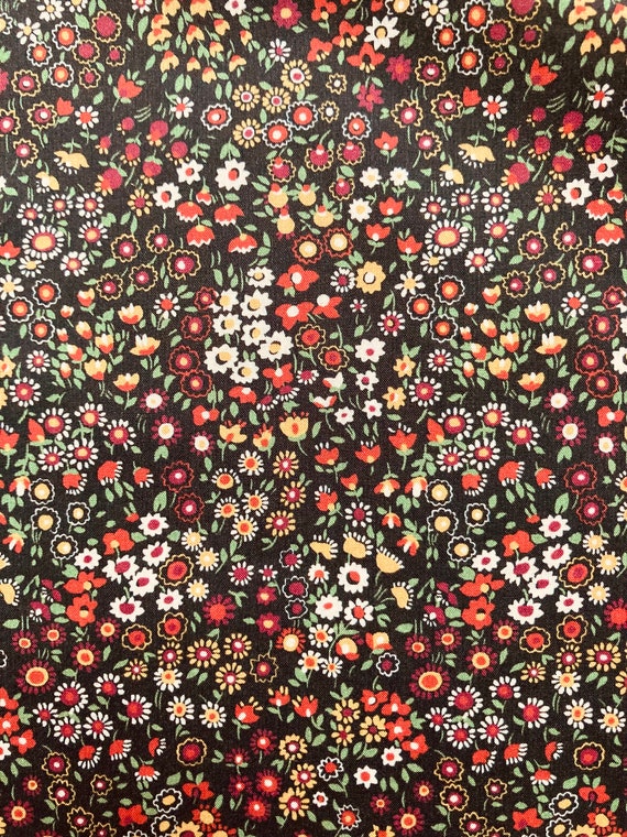 A Petite style Red and Yellow ‘Cooper Dance’ Liberty Tana Lawn 13”x 9” Crafting Patchwork