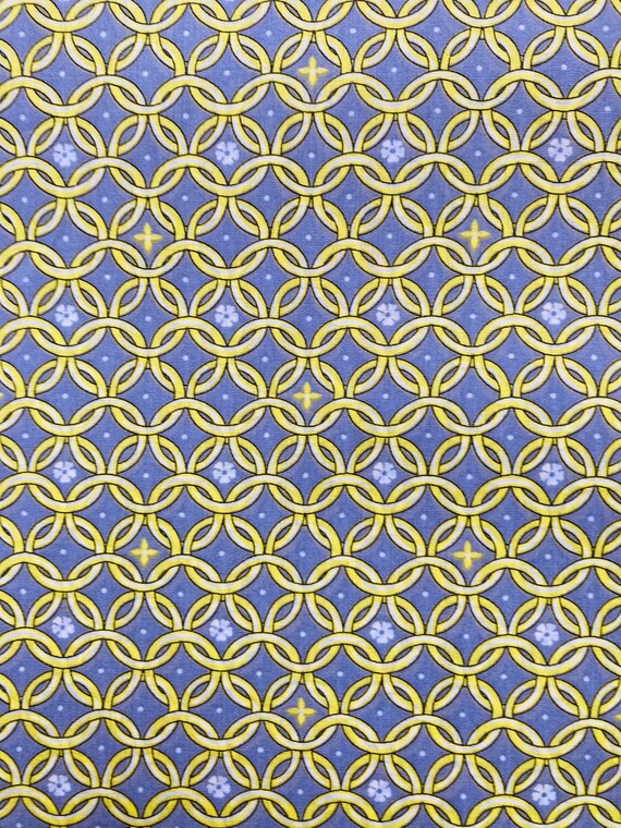 A ‘Thomas David’ Liberty Tana Lawn 13” x 9” fabric Yellow and Grey colourway.
