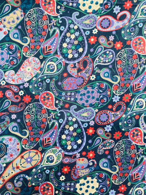 A Beautiful Colourway of ‘Karm’ This Blue and Purple Liberty Tana Lawn Is cut to a generous 40 x 50cm