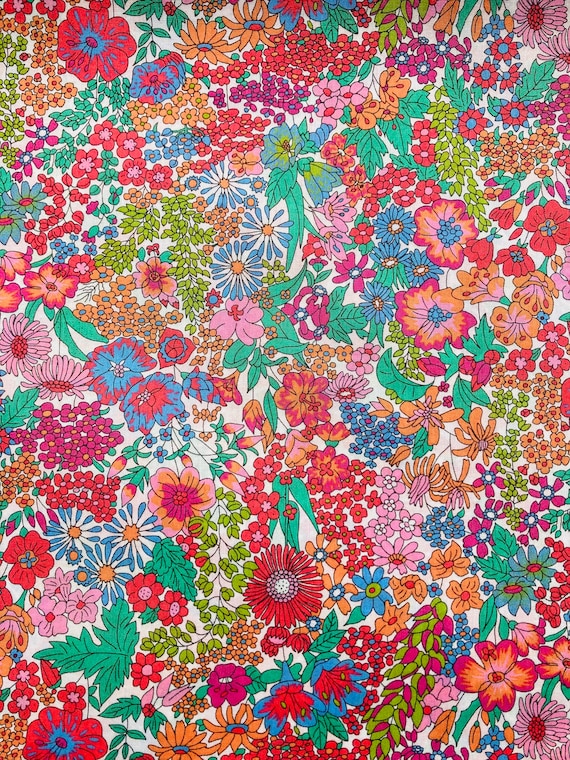 A Beautiful Pink and Blue ‘Margaret Annie’ Liberty Tana Lawn 13”x 9” Crafting Patchwork