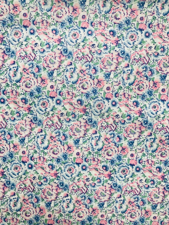 Vintage ‘Airdrie’ design, Liberty Tana Lawn. This is a Pink and Blue colour cut to a generous 17 x 9”