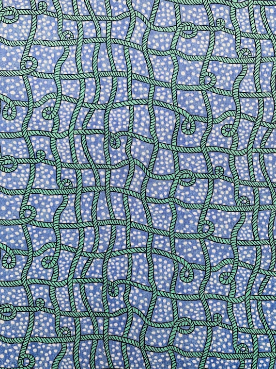 A Gorgeous Blue And Green ‘Caught’ Liberty Tana Lawn 13”x 9”