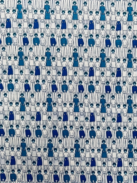 A lovely. rare Blue and White ‘Private View’ Novelty Liberty Tana Lawn 13”x 9”  International Shipping