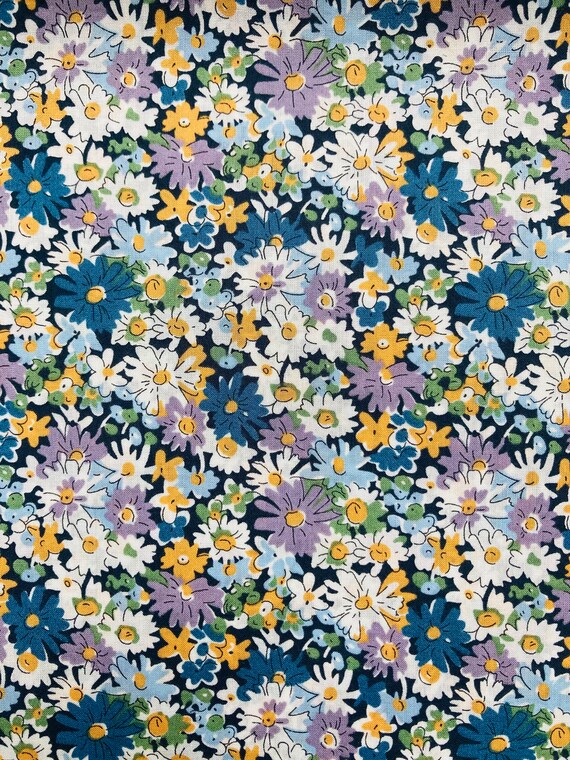 A Gorgeous Liberty Tana Lawn 13” x 9”  fabric Purple and Yellow ‘Libby’