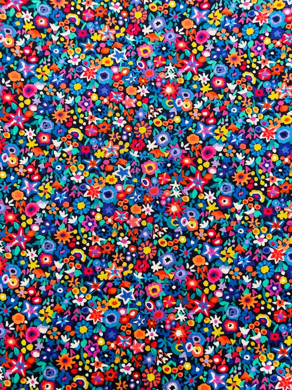Classic ‘Dazzle’ Liberty Tana Lawn 13”x 9”. Multicoloured