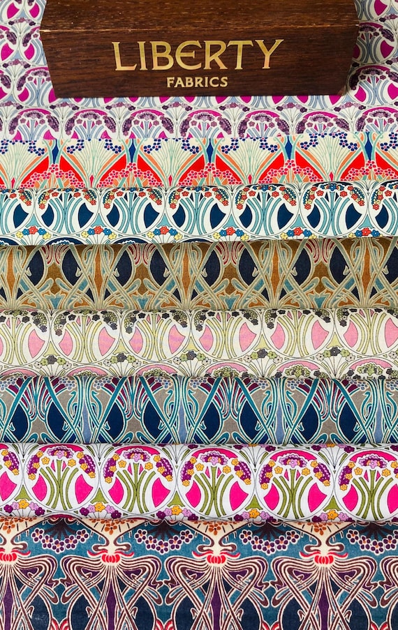 Liberty Tana Lawn ‘Ianthe and Mauverina’  Fabric bundle. 8 pieces of 6”x 9” Quality Lawns #Adele