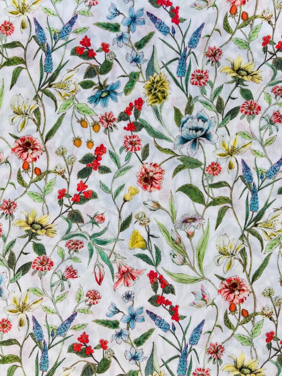 A Gorgeous Liberty Tana Lawn 13” x 9” fabric Orange and Green ‘Megumi’