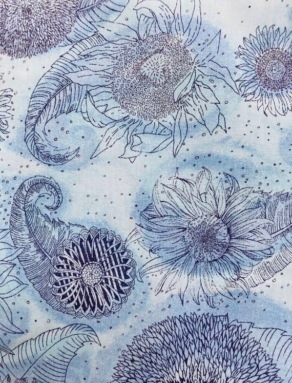 A Vintage Blue ‘Mawston Paisley’ Liberty Tana Lawn 40 x 50cm A Gorgeous Fabric.