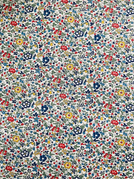 A Discontinued Liberty Tana Lawn 13” x 9”  fabric Red and Navy ‘Katie and Millie’