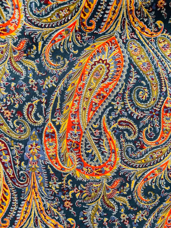 A lovely Orange and Blue ‘Felix and Isabelle’ Liberty Tana Lawn cut to 40 x 50cm