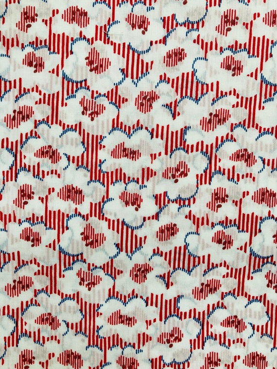 A Discontinued Liberty Tana Lawn 13” x 9”  fabric Red and Blue ‘Deckchair Daze’  International Shipping