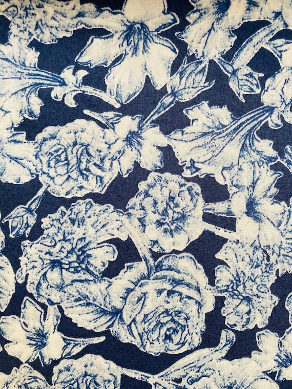 Liberty Tana Lawn  Blue ‘Sheree’ 13”x 9” Ideal for making a face mask.