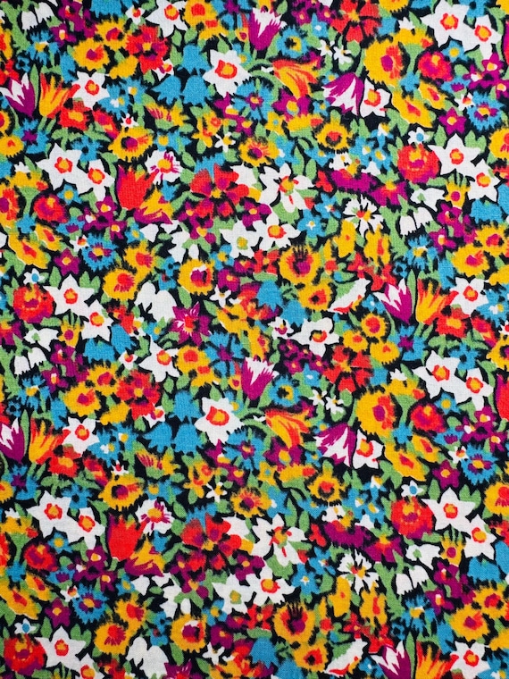 Alice Victoria, Liberty Tana Lawn Vintage blue, orange and Gold,  13”x 9” fabric.