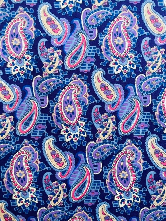 A Vintage Purple and Blue ‘Paisley’ Liberty Tana Lawn 13”x 9” A Gorgeous Paisley.