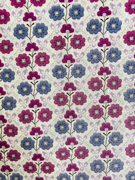 An unusual, striking Purple and Blue ‘Cordelia’ Liberty Tana Lawn 13”x 9” Fabric, Ideal for face masks